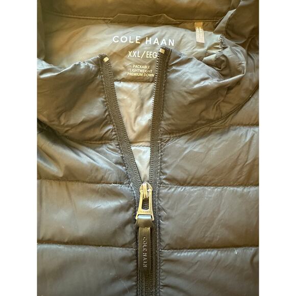 Cole Haan Packable Down Jacket XXL Black Puffer Lightweight Travel EUC - Picture 7 of 8